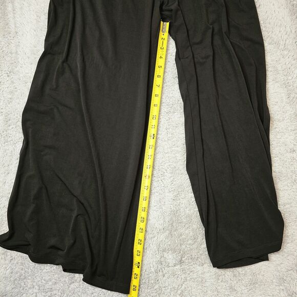 G.I.L.I. Black Pull On Stretch Elastic Waist Wide Leg Pants Womens Large Petite - Picture 7 of 8